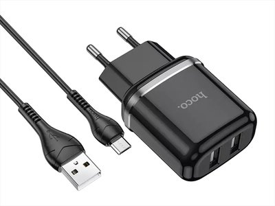 Зарядний пристрій 220В USBx2 з кабелем USB - micro USB Hoco N4 Aspiring 120шт 9973 9973 фото