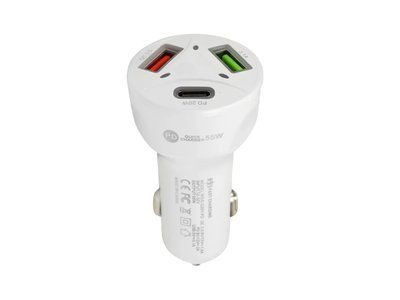Зарядний пристрій 12В 3,1А 55Вт QC3.0 USBx2 Type-Cx1 WGS-G35Y-PD 250шт 7331 7331 фото