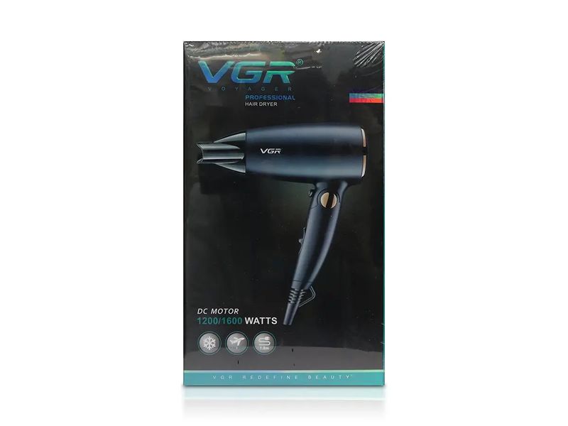 Фен для волосся дорожній зі складною ручкою 1600Вт 110-220В VGR V-439 40шт 6853 6853 фото