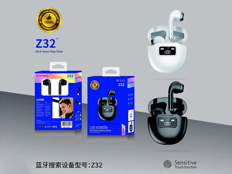 Гарнитура Double с кейсом Bluetooth Wireless Earbuds Z32 100шт 7413 7413 фото