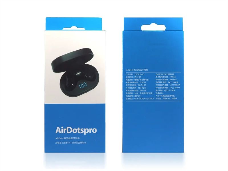 Гарнитура Double с кейсом Bluetooth цифровой индикатор заряда Air Dots Pro 100шт 7411 7411 фото