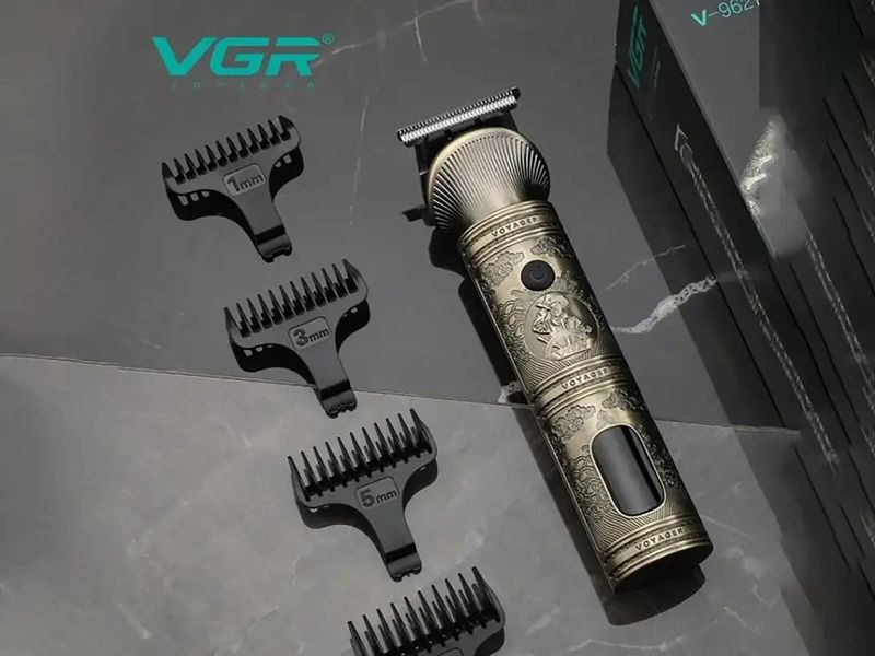 Машинка для стрижки волосся акумуляторна підзарядка від USB VGR V-962 40шт 6666 6666 фото