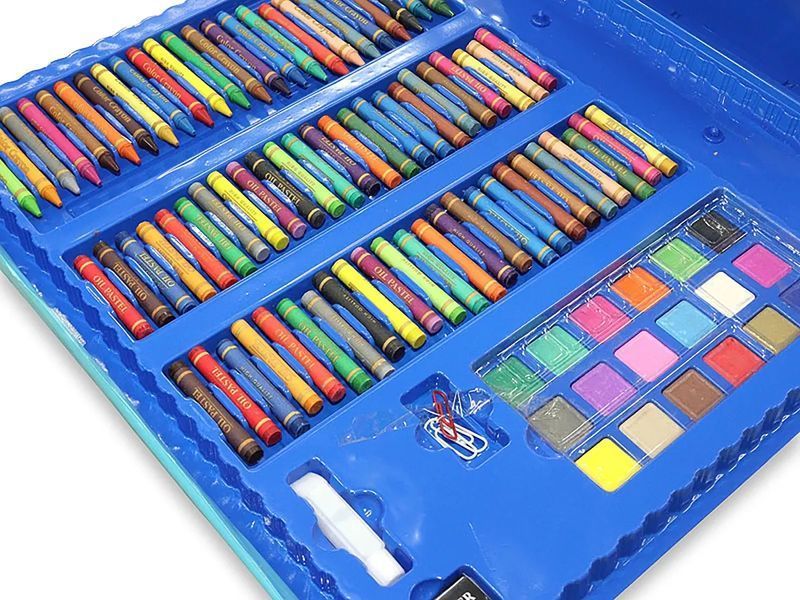 Набор для рисования голубой кейс 208 ед. 10шт 9380 9380 фото