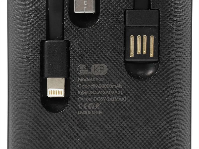 Зовнішній акумулятор (power bank) 20000мАг KP KP-27 49шт 7156 7156 фото