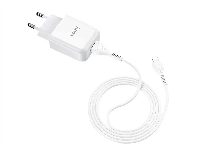 Зарядний пристрій 220В USBx1 з кабелем USB - Lightning Hoco N2 Vigour 130шт 7948 7948 фото