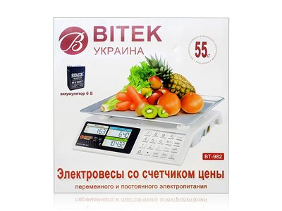 Весы электронные торговые 55кг 4В металлические кнопки BITEK YZ-982S 6шт 9421 9421 фото