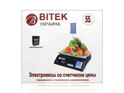 Ваги електронні торгові 55кг 6В зі стійкою BITEK YZ-208+ 4шт 9419 9419 фото