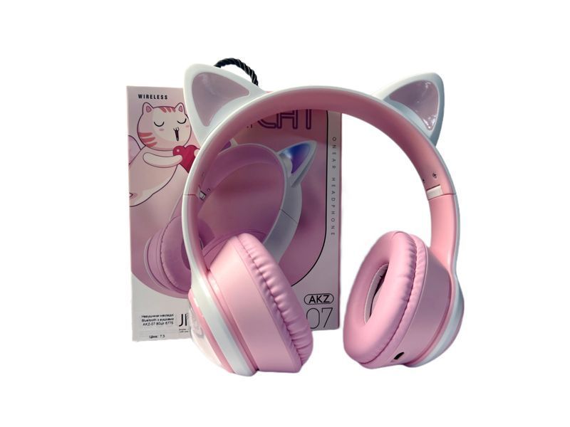 Навушники накладні Bluetooth Кошенятко з вушками AKZ-07 80шт 6775 6775 фото