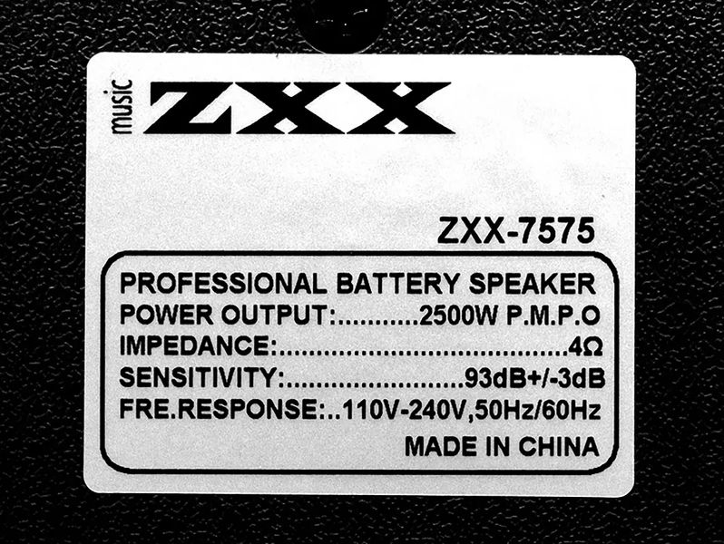 Акустична переносна колонка ZXX-7575 60Вт 12" 80х39х33см USB/SD/FM/BT/TWS/2MIC/ДК 1шт 8163 8163 фото
