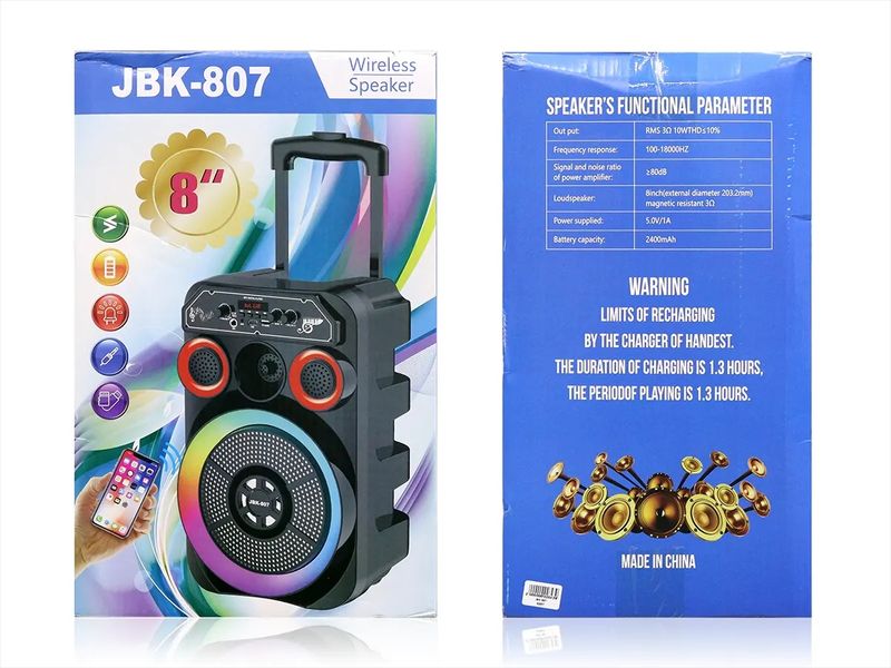 Колонка музична портативна Bluetooth JBK-807 4шт 8897 8897 фото