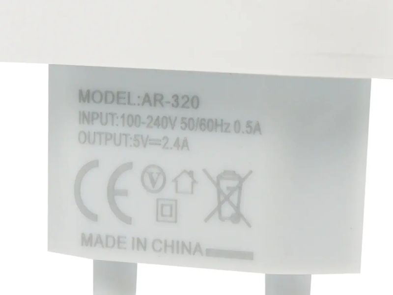 Зарядний пристрій 220В 2,4А USBx2 LCD Original AR-320 250шт 7351 7351 фото