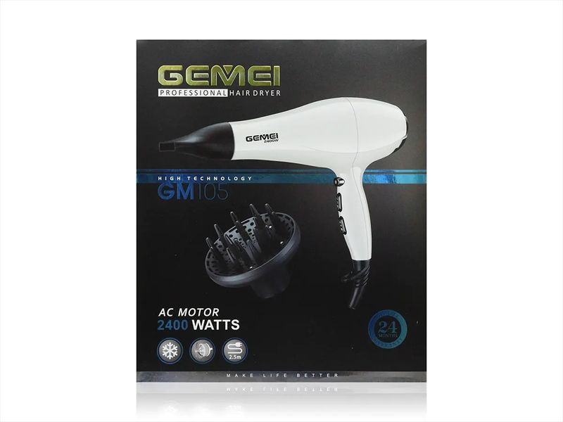 Фен для волосся 2400Вт Gemei GM-105 12шт 7602 7602 фото