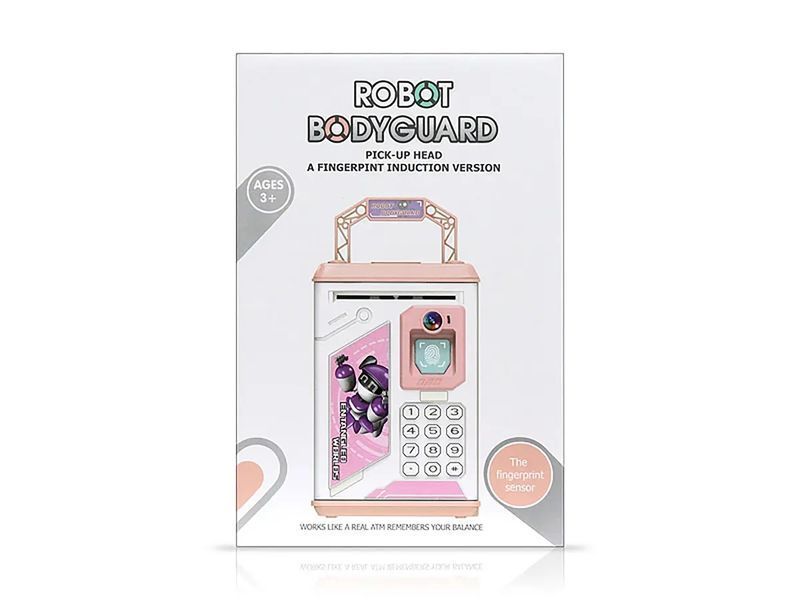 Скарбничка дитяча електронна Robot Bodyguard (синя, рожева) No-906 36шт 9709 9709 фото
