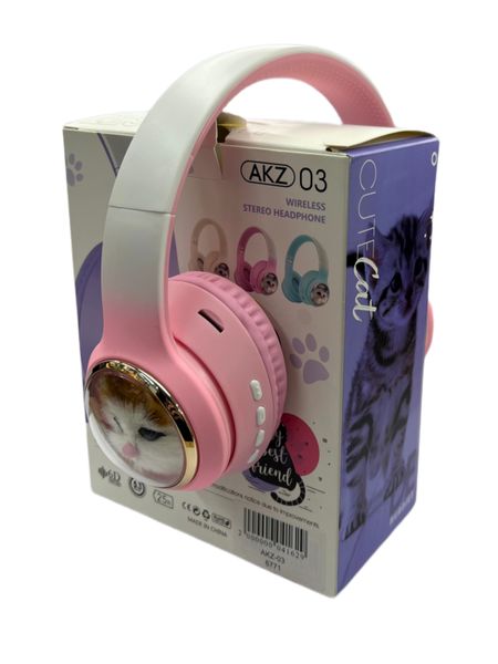 Навушники накладні Bluetooth Кошенятко без вушок AKZ-03 80шт 6771 6771 фото