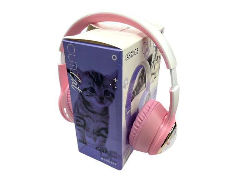 Наушники накладные Bluetooth Кошечка без ушек AKZ-03 80шт 6771 6771 фото