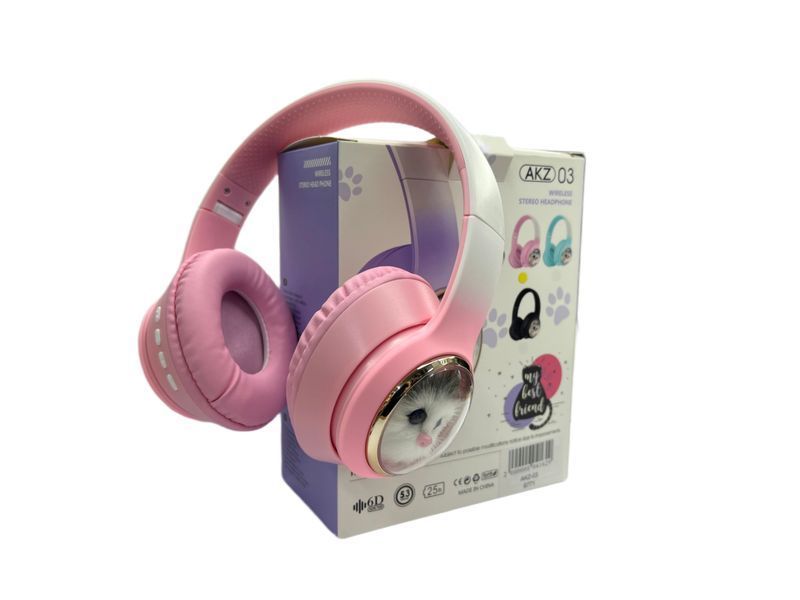 Наушники накладные Bluetooth Кошечка без ушек AKZ-03 80шт 6771 6771 фото