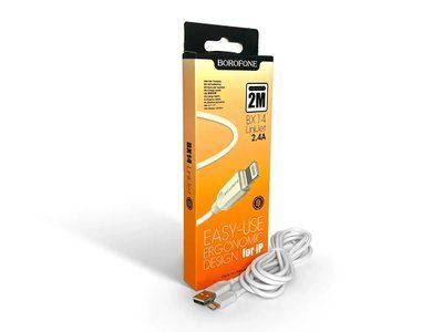Кабель USB - Lightning 2м 2.4А Borofone BX14 LinkJet 360шт 6685 6685 фото