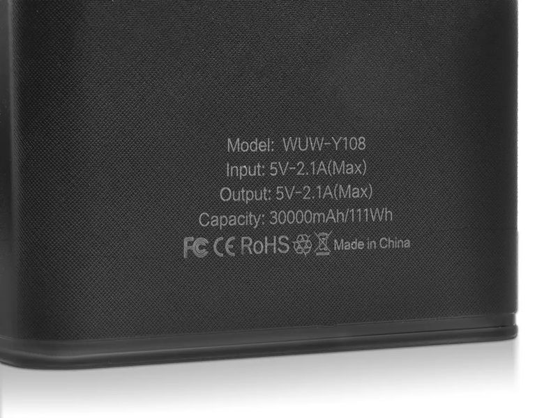 Зовнішній акумулятор (power bank) 30000мАг WUW-Y108 30шт 7209 7209 фото