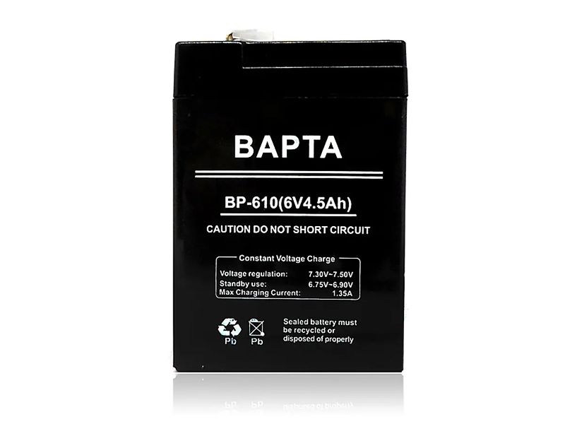Акумуляторна батарея 6В 4,5Ач 70х47х100 BAPTA BP-610 20шт 9652 9652 фото
