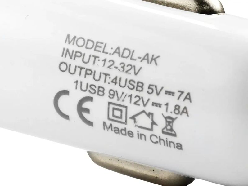 Зарядний пристрій 12В 7,0А QC3.0 USBx4 ADL-AK 1000шт 7340 7340 фото