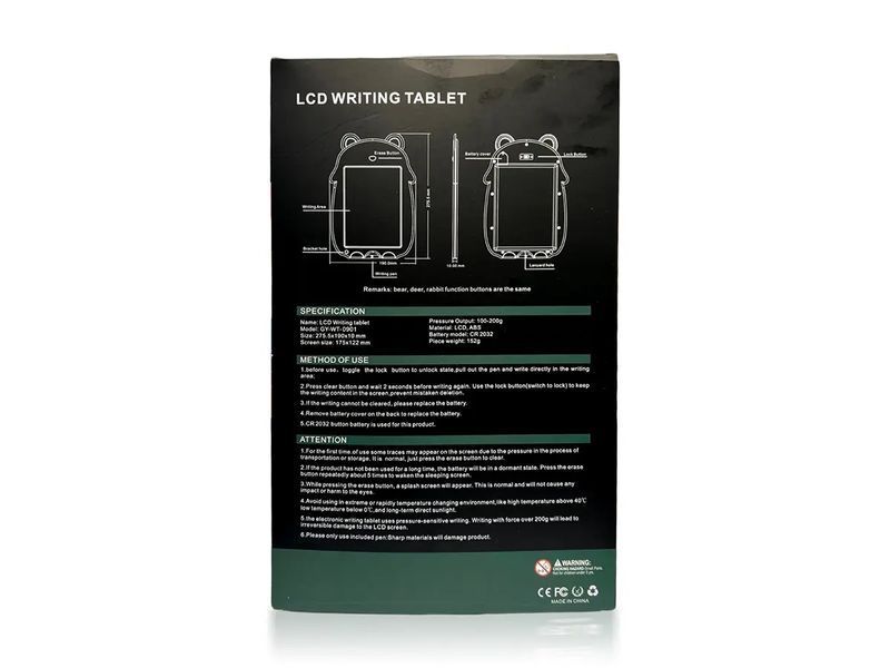 Планшет графический 9" детский цветной LCD Writing Tablet GY-WT-0901 100шт 6653 6653 фото