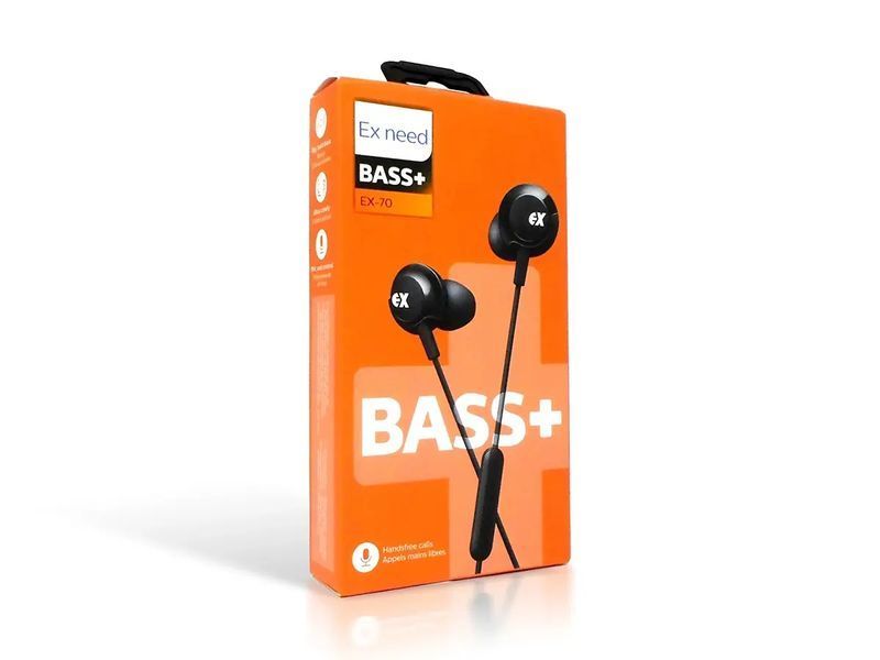 Наушники вакуумные с микрофоном EX70 500шт 8537 8537 фото