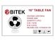 Вентилятор настільний BITEK 16" (40см) 110Вт 3 пласт. лоп. білий BT-1610 6шт 7083 7083 фото 2