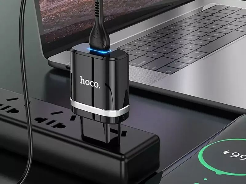 Зарядное устройство 220В USBx1 с кабелем USB - micro USB Hoco N1 Ardent 120шт 9938 9938 фото