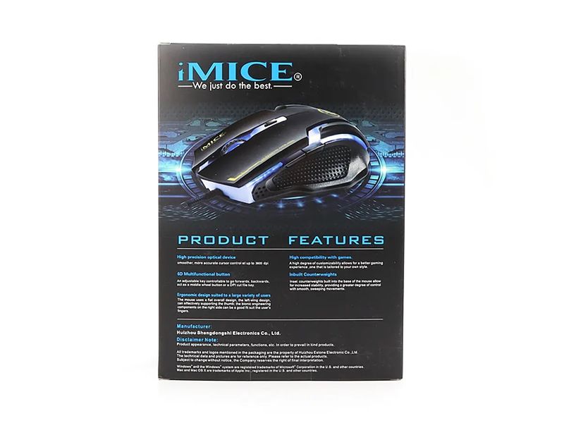 Комп'ютерна миша провідна ігрова iMICE A9 40шт 8066 8066 фото