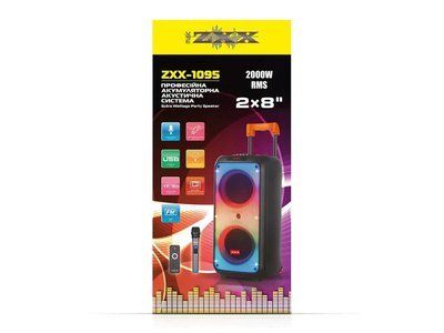 Акустична переносна колонка ZXX-1095 80Вт 2x8" TWS/FM/USB/TF/BT/REC/LED/MIC/ДК 1шт 6297 6297 фото